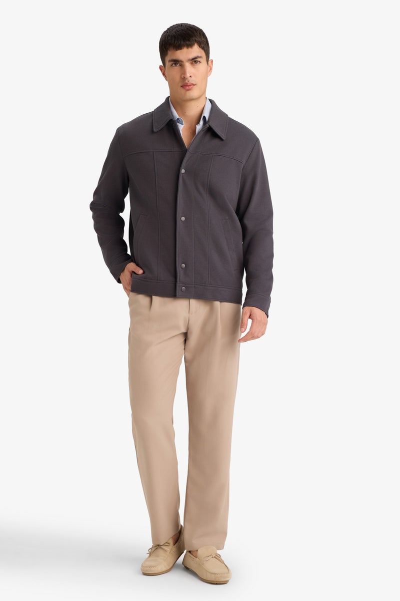 DeFacto Grey Man Polo Neck Jacket Casual - Image 2